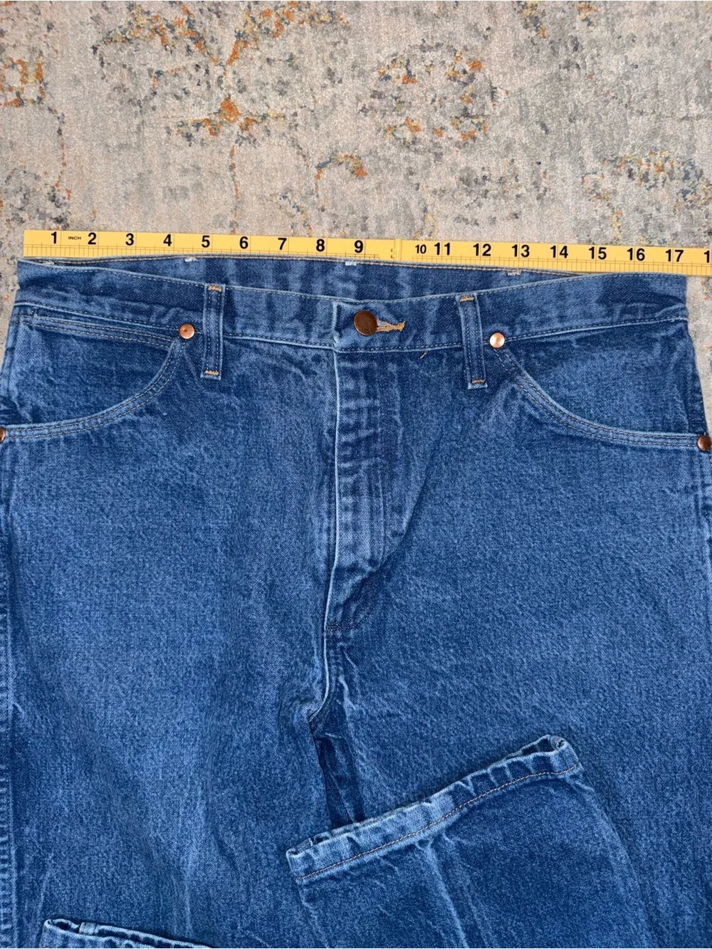 Wrangler Men's Dark Blue Relaxed Straight Jeans 36x30 A138